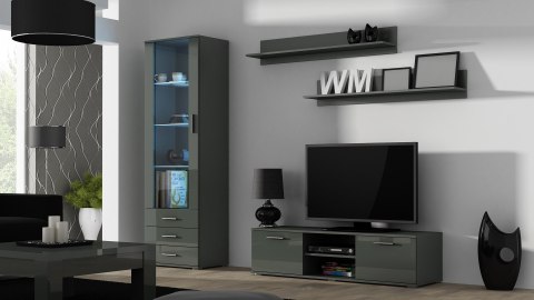 Cama MEBLE Zestaw SOHO 7 (RTV140 + Wit S1 + Półki) SZ/SZ POŁ