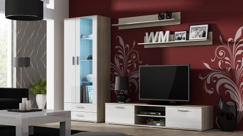 Cama MEBLE Zestaw SOHO 8 (RTV180 + Wit S6 + Półki) DS/BI POŁ