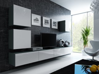 Cama MEBLE Zestaw VIGO 22 szary/biały połysk