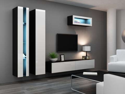 Cama MEBLE Zestaw VIGO NEW 2 czarny/biały połysk