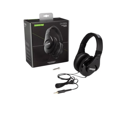 SHURE Shure SRH240A-BK-EFS - Słuchawki nauszne, do zastosowań monitorowych i ogólnych, home studio
