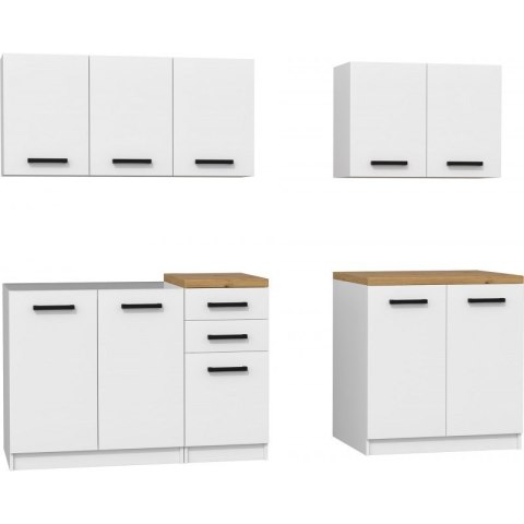 TOP E SHOP KUCHNIA SET 2M BIAŁY MAT, BLAT ARTISAN