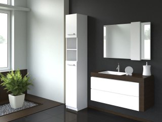 TOP E SHOP SZAFKA ŁAZIENKOWA MARBELA 32CM REGAŁ SŁUPEK BIAŁY