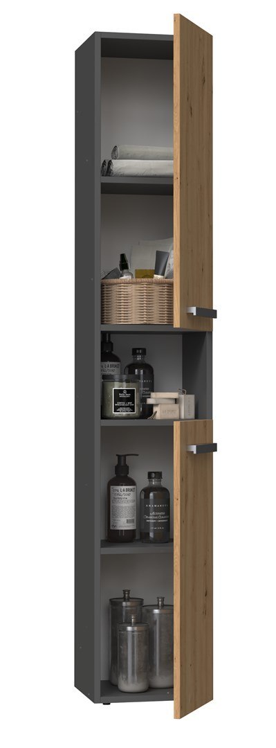 TOP E SHOP Szafka łazienkowa NEL I 31x30xH174 antracyt/artisan TOP E SHOP Szafka łazienkowa NEL I 31x30xH174 antracyt/artisan