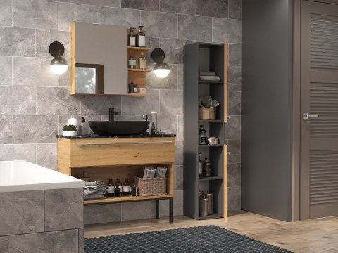 TOP E SHOP Szafka łazienkowa NEL I 31x30xH174 antracyt/artisan TOP E SHOP Szafka łazienkowa NEL I 31x30xH174 antracyt/artisan