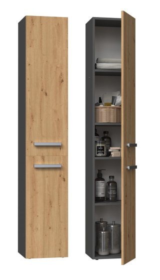 TOP E SHOP Szafka łazienkowa NEL II 31x30xH174 antracyt/artisan