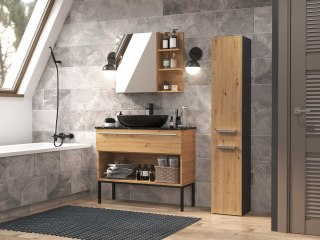TOP E SHOP Szafka łazienkowa NEL II 31x30xH174 antracyt/artisan