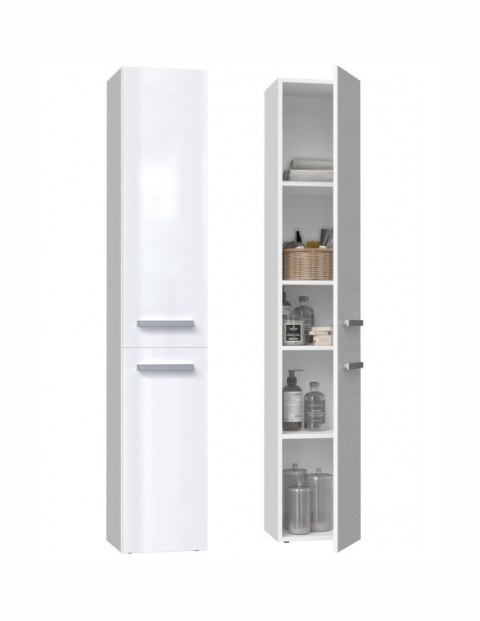 TOP E SHOP Szafka łazienkowa NEL II 31x30xH174 biel połysk