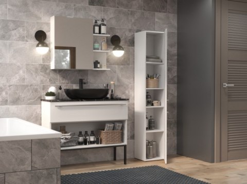 TOP E SHOP Szafka łazienkowa NEL II 31x30xH174 biel połysk