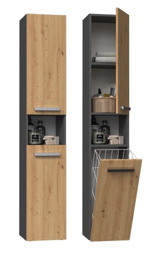 TOP E SHOP Szafka łazienkowa NEL III 31x30xH174 antracyt/artisan