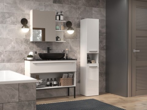 TOP E SHOP Szafka łazienkowa NEL III 31x30xH174 biel połysk