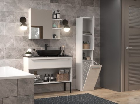 TOP E SHOP Szafka łazienkowa NEL III 31x30xH174 biel połysk