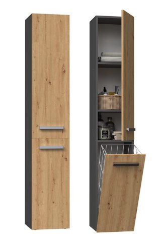 TOP E SHOP Szafka łazienkowa NEL IV 31x30xH174 antracyt/artisan