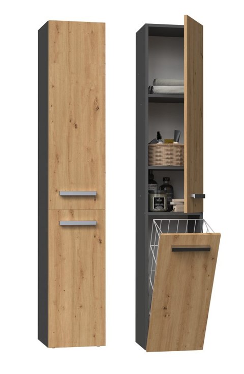 TOP E SHOP Szafka łazienkowa NEL IV 31x30xH174 antracyt/artisan TOP E SHOP Szafka łazienkowa NEL IV 31x30xH174 antracyt/artisan