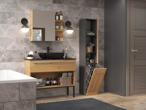 TOP E SHOP Szafka łazienkowa NEL IV 31x30xH174 antracyt/artisan TOP E SHOP Szafka łazienkowa NEL IV 31x30xH174 antracyt/artisan
