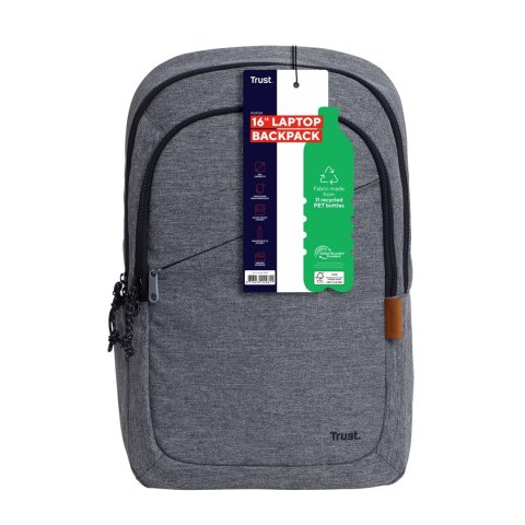 Trust Plecak na laptopa TRUST Avana 16" Szary