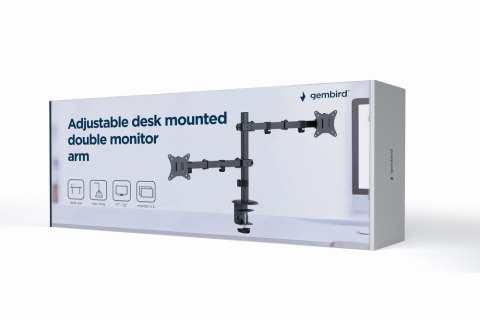 GEMBIRD GEMBIRD BIURKOWE REGULOWANE RAMIĘ/UCHWYT NA 2 MONITORY 17-32, VESA 100X100MM, DO 9 KG