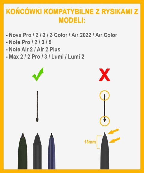 ONYX Końcówki do rysika Onyx Boox Marker Tips Max 2/Note/Nova 5pcs Czarne ONYX Końcówki do rysika Onyx Boox Marker Tips Max 2/Note/Nova 5pcs Czarne