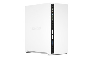 QNAP Qnap TS-233, Tower, 2 x 2.5"/3.5" SATA, ARM 2.0GHz Quad core, 2GB, 1 x 1GbE, External adapter (PSU)