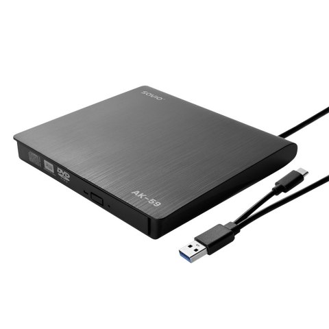 SAVIO SAVIO NAGRYWARKA ZEWNĘTRZNA TYPU SLIM CD/DVD R/RW - USB C/USB-A, AK-59 SAVIO SAVIO NAGRYWARKA ZEWNĘTRZNA TYPU SLIM CD/DVD R/RW - USB C/USB-A, AK-59