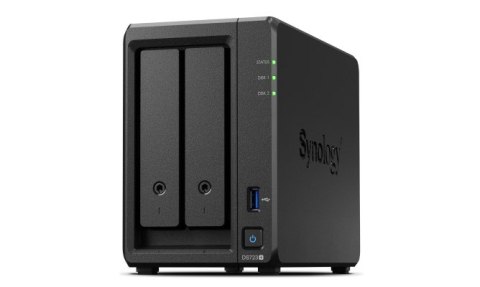 Synology NAS Synology DS723+; Tower; 2x (3.5" SATA HDD); AMD Ryzen R1600;,2GB DDR4 ECC (max. 32GB), 2x 1GbE RJ-45