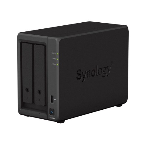 Synology NAS Synology DS723+; Tower; 2x (3.5" SATA HDD); AMD Ryzen R1600;,2GB DDR4 ECC (max. 32GB), 2x 1GbE RJ-45