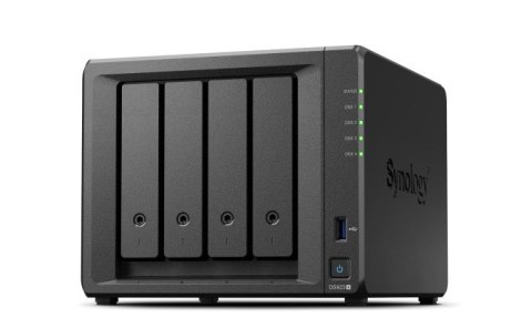 Synology NAS Synology DS923+; Tower; 4x (3.5" SATA HDD); AMD Ryzen R1600; 4 GB DDR4 ECC SODIMM (max. 32GB), 2x 1GbE RJ-45
