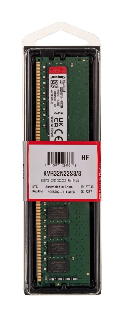 Kingston KINGSTON DDR4 8GB 3200MT/s CL22 DIMM Kingston KINGSTON DDR4 8GB 3200MT/s CL22 DIMM