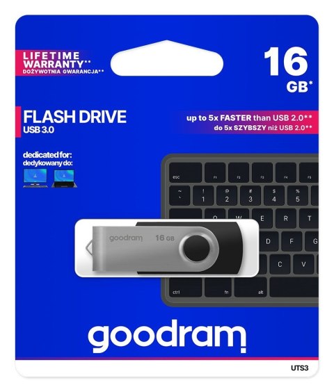 GoodRam Pendrive GoodRam Twister UTS3-0160K0R11 (16GB; USB 3.0; kolor czarny) GoodRam Pendrive GoodRam Twister UTS3-0160K0R11 (16GB; USB 3.0; kolor czarny)
