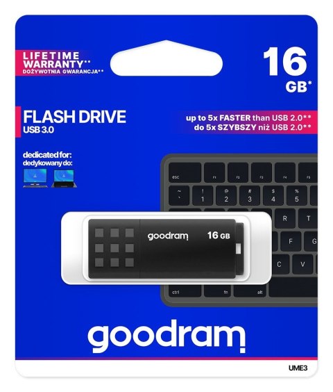 GoodRam Pendrive GoodRam UME3 UME3-0160K0R11 (16GB; USB 3.0; kolor czarny) GoodRam Pendrive GoodRam UME3 UME3-0160K0R11 (16GB; USB 3.0; kolor czarny)