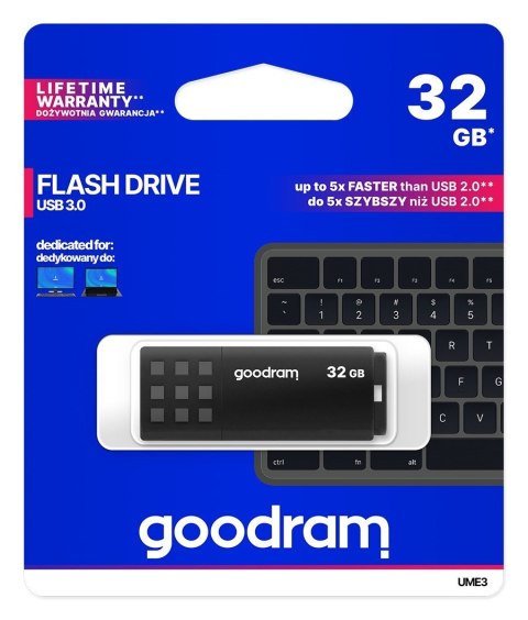 GoodRam Pendrive GoodRam UME3 UME3-0320K0R11 (32GB; USB 3.0; kolor czarny) GoodRam Pendrive GoodRam UME3 UME3-0320K0R11 (32GB; USB 3.0; kolor czarny)