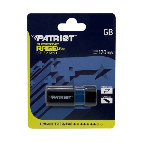 Patriot Memory PATRIOT RAGE LITE 120 MB/s 64GB USB 3.2 czarny Patriot Memory PATRIOT RAGE LITE 120 MB/s 64GB USB 3.2 czarny