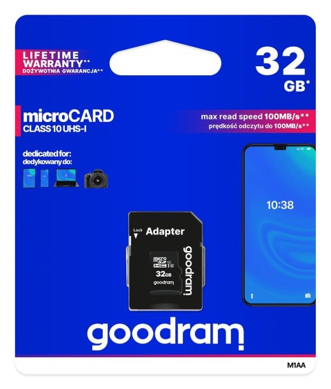 GoodRam Karta pamięci GoodRam M1AA-0320R12 (32GB; Class 10; + adapter) GoodRam Karta pamięci GoodRam M1AA-0320R12 (32GB; Class 10; + adapter)