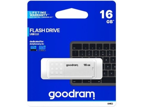 GoodRam Pendrive GoodRam UME2 UME2-0160W0R11 (16GB; USB 2.0; kolor biały) GoodRam Pendrive GoodRam UME2 UME2-0160W0R11 (16GB; USB 2.0; kolor biały)