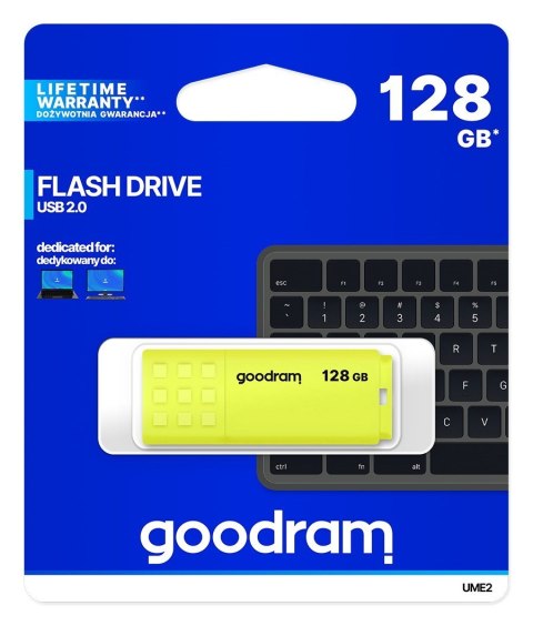 GoodRam Pendrive GoodRam UME2 UME2-1280Y0R11 (128GB; USB 2.0; kolor żółty) GoodRam Pendrive GoodRam UME2 UME2-1280Y0R11 (128GB; USB 2.0; kolor żółty)