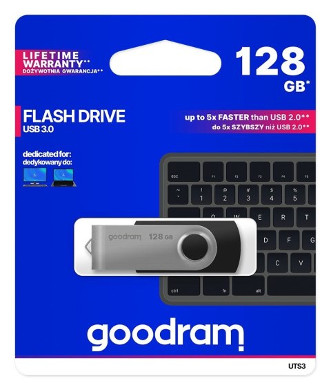 GoodRam Pendrive GoodRam UTS3-1280K0R11 (128GB; USB 3.0; kolor czarny) GoodRam Pendrive GoodRam UTS3-1280K0R11 (128GB; USB 3.0; kolor czarny)