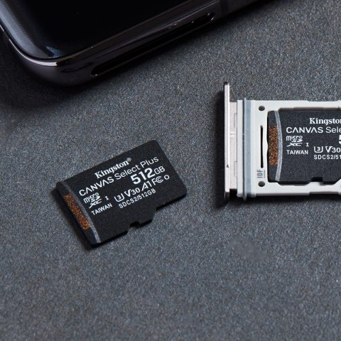 Kingston Karta pamięci z adapterem Kingston Canvas Select Plus SDCS2/512GB (512GB; Class 10, Class U1, V10; + adapter)