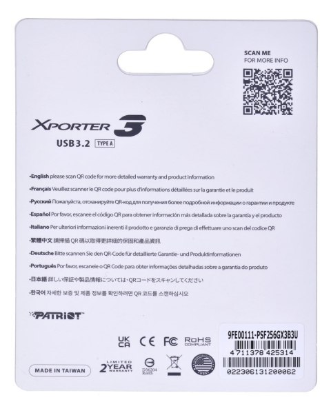 Patriot Memory PARTIOT FLASHDRIVE Xporter 3 256GB Type A USB3.2