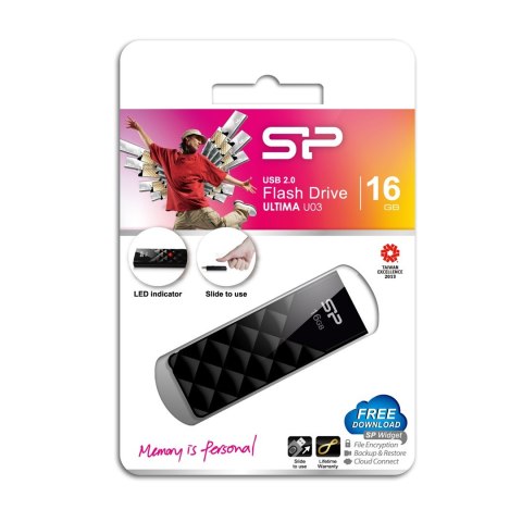 Silicon Power Pendrive Silicon Power Ultima U03 16GB USB 2.0 kolor czarny (SP016GBUF2U03V1K)