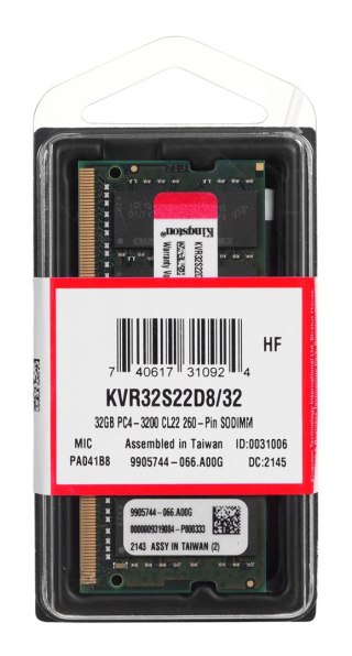 Kingston KINGSTON DDR4 SODIMM 32GB 3200MHz CL22 2Rx8
