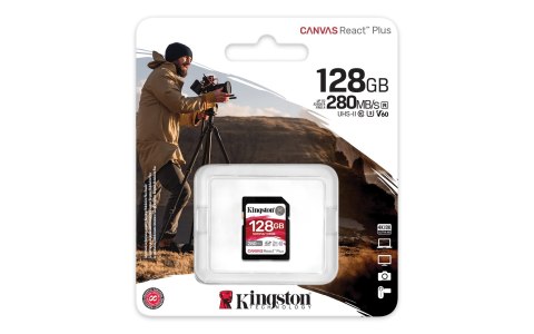 Kingston KINGSTON microSDXC Canvas 128GB React Plus UHS-II 280R/100W U3 V60 for Full HD/4K