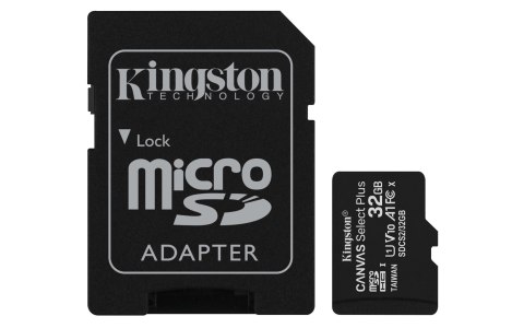 Kingston Karta pamięci z adapterem Kingston Canvas Select Plus SDCS2/32GB (32GB; Class 10, Class U1, V10; + adapter)