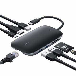 AUKEY AUKEY HUB USB C CB-C71 8W1 RJ45 HDMI 4K PD 100W