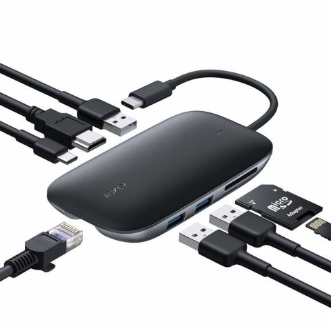 AUKEY AUKEY HUB USB C CB-C71 8W1 RJ45 HDMI 4K PD 100W
