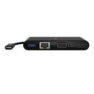 Belkin Hub Belkin USB-C Multimedia Adapter 4-in-1 Core Hub 1x4k HDMI/1xVGA/1xUSB-A/1xRJ45 Gigabit Black