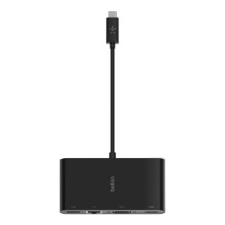 Belkin Hub Belkin USB-C Multimedia Adapter 4-in-1 Core Hub 1x4k HDMI/1xVGA/1xUSB-A/1xRJ45 Gigabit Black