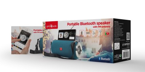 GEMBIRD GEMBIRD PRZENOŚNY GŁOŚNIK BLUETOOTH SPK-BT-17-G FM-RADIO, WBUDOWANY MIKROFON, KOLOR ZIELONY, USB, AUX, MICROSD