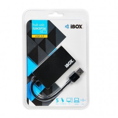 IBOX Hub IBOX USB 3.0 CZARNY 4-PORTY, SLIM IUH3F56 (4x USB 3.0; kolor czarny) IBOX Hub IBOX USB 3.0 CZARNY 4-PORTY, SLIM IUH3F56 (4x USB 3.0; kolor czarny)