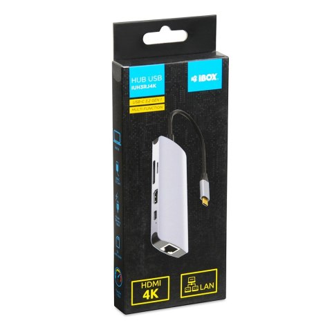 IBOX IBOX HUB USB IUH3RJ4K USB3.2 LAN HDMI 4K PD100W