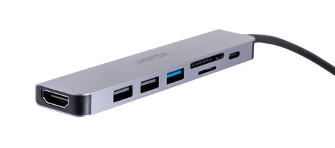 UNITEK UNITEK HUB USB-C 7W1, HDMI 4K, PD 100W, 5GBPS, ALU UNITEK UNITEK HUB USB-C 7W1, HDMI 4K, PD 100W, 5GBPS, ALU